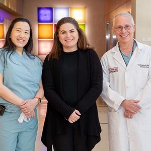 (From left to right): Grace Mak, MD, Tina Drossos, PhD and Cristopher Skelly, MD